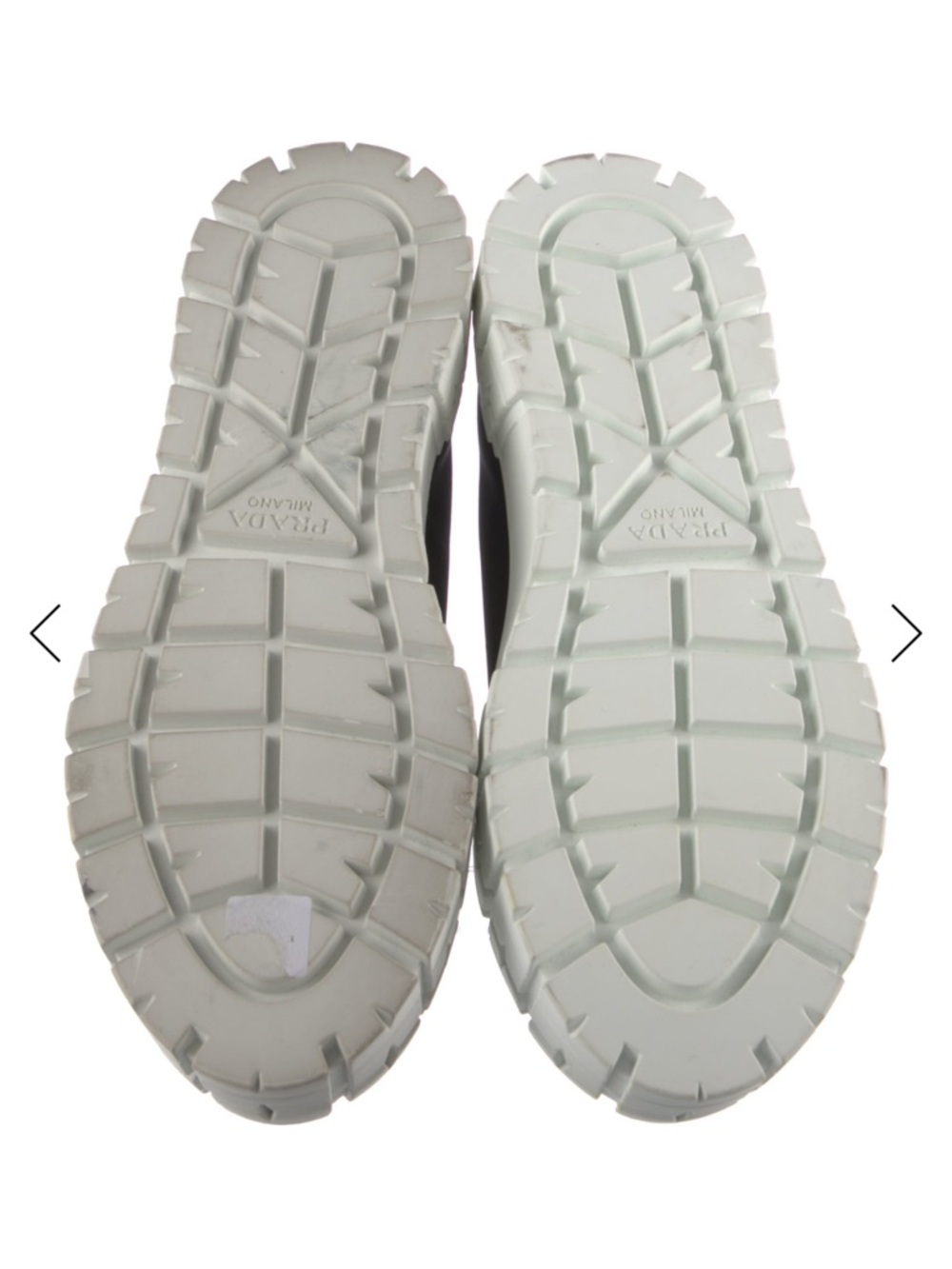 Prada Black Canvas Low-Top Sneaker with White Platform Sole - Picture 5 of 7